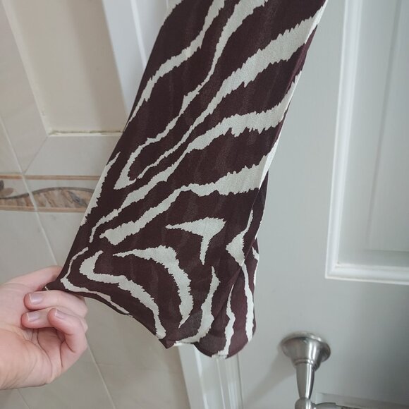 Realisation Par Brown Zebra Animal The Gia Maxi Silk Dress - Picture 6 of 10